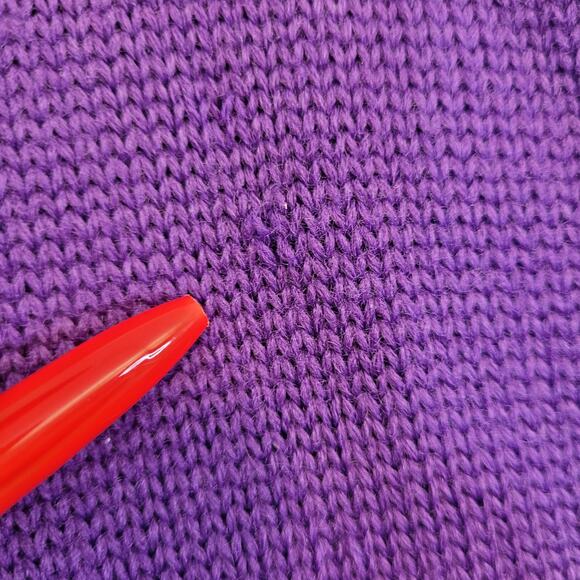 Revere 100% Wool Purple Button-Front Cardigan Vintage Women's Sweater Pockets - Picture 7 of 12